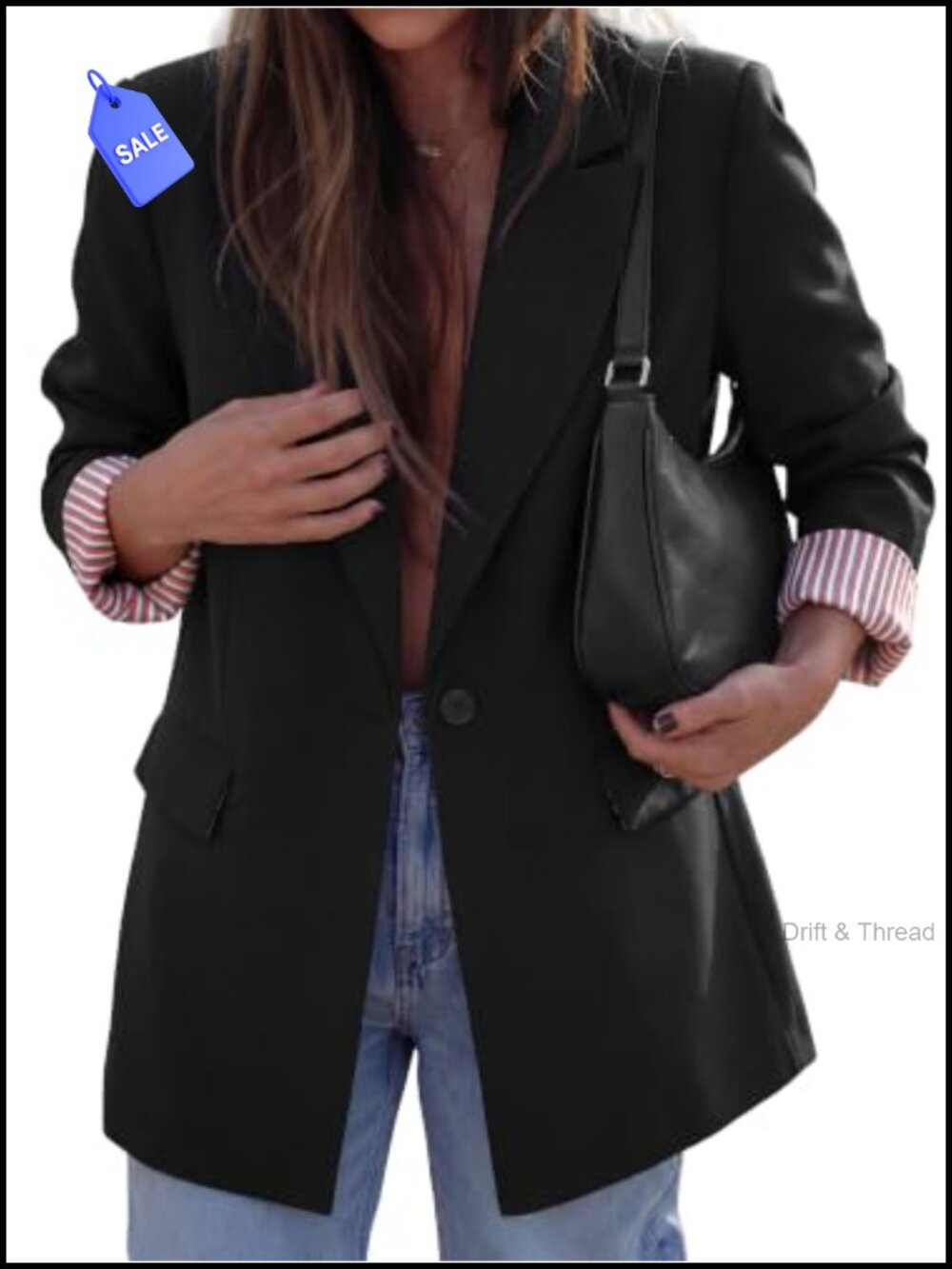 Women's Lightweight Blazer Casual Business Jacket Notched Lapel